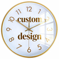 Jam Dinding Logam Besi Desain Kustom Nordik Modern Minimalis Quartz Senyap Bulat Warna Emas untuk Dekorasi Rumah Kafe Kantor