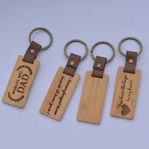 专业木制钥匙扣厂家销售真竹长方形木质钥匙扣