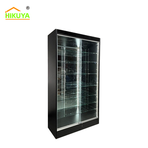 Mostrador de Venta al por Mayor HiKUYA, Personalizado, con Vitrina de Vidrio, Estantes de Vidrio, Paneles de Melamina y Puertas Corredizas - Product Image 4