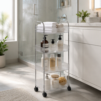Chariot de rangement utilitaire de cuisine domestique en PET transparent avec roulettes – Offre spéciale