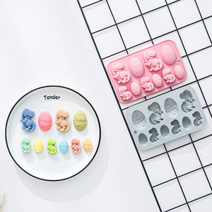 Moules à gâteau en silicone antiadhésifs au design de dinosaures, de qualité alimentaire, réutilisables, mignons, en silicone magnétique pour chocolat, bonbons et glaces DIY - Product Image 4