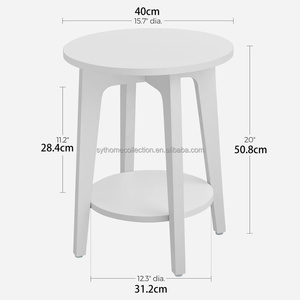 Petite <span class=keywords><strong>table</strong></span> basse blanche avec étagère à double niveau pour chambre à coucher, salon et coin détente - Product Image 3