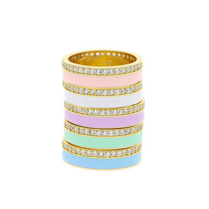 Anillo de corazón esmaltado para mujer, joyería de boda, para novia, amor eterno, azul, púrpura, blanco, regalo - Product Image 4