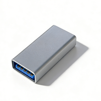 Adaptor USB-C Female ke USB 3.0 Female dengan Output DC, Bahan Aluminium Alloy, Kompatibel untuk Laptop, Ponsel, Kamera, Dilengkapi Proteksi Sirkuit Pendek