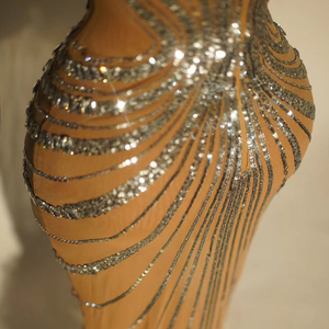 Women's Sparkling <b>Sequined</b> Rhinestone Spaghetti Strap Dress Fashion - Product Image 5