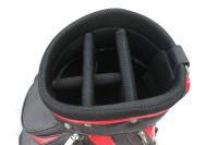 Sac de golf multi-compartiments avec fermeture éclair PU 9,5x35 pouces en noir et rouge pour hommes