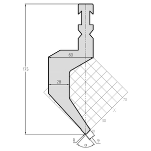 Punzone per Pressa Piegatrice di Alta Precisione OIVACO, Punzone per Piegatura Durevole Compatibile con Amada/<span class=keywords><strong>Trumpf</strong></span> - Product Image 2