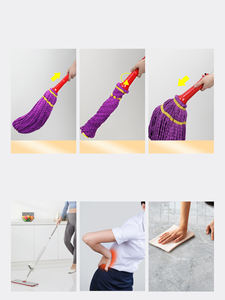 Serpillère torsadée en microfibre avec manche <span class=keywords><strong>télescopique</strong></span> en acier inoxydable, vente en gros directe d'usine, pour le nettoyage domestique et les supermarchés - Product Image 4