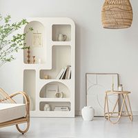 Armoire en bois MDF Chambre à coucher Coin Rangement au sol Étagère Chambre à coucher Meubles en bois blanc Armoires de salon