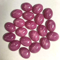 Pierre précieuse en vrac en gros, 3*5 mm à 13*18 mm, ovale, fond plat, cabochon ovale, pierre précieuse en rubis étoile