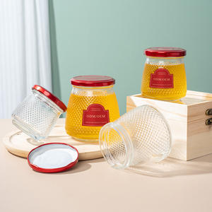 Vente en gros de pots en verre vides pour gelée, confiture, pudding, 150ml, 200ml, 280ml, 380ml, ronds, à large ouverture, pour nid d'oiseau, avec couvercle en métal - Product Image 3