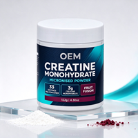 Suplemen OEM Creatine Monohydrate Bubuk Mikronisasi Rasa Buah 33 Sajian 3g Per Sajian 122g
