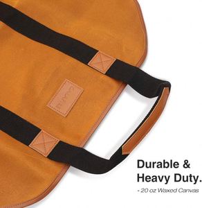 Sac de transport pour bois de chauffage BSCI Oxford Premium, idéal pour le camping, les barbecues et les accessoires de poêle à bois - Product Image 3