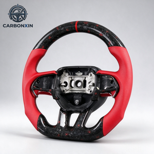 Volante Deportivo Personalizado de Fibra de Carbono Forjado con Diodos Luminosos Púrpura para Dodge Charger, Durango SRT Hellcat y Grand Cherokee - Product Image 3