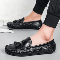 Mocassins pour hommes en cuir à pampilles, style Penny, à enfiler, légers, pour la conduite, les loisirs et les affaires, collection Printemps