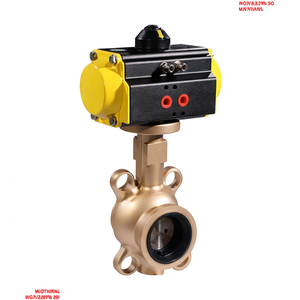 Vanne papillon COVNA DN100 2 1/2 pouces PN16 à siège en caoutchouc NBR, type Wafer, en acier inoxydable, avec actionneur pneumatique simple effet pour l'eau - Product Image 2