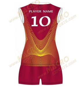 ชุดยูนิเซ็กซ์สีตามสั่ง พิมพ์ลายแบบซับลิเมชั่นเต็มตัว เสื้อแขนสั้น คอวี แห้งเร็ว ผ้าโพลีเอสเตอร์ 100% ชุดยูนิฟอร์มกีฬาวอลเลย์บอล - Product Image 3