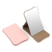 Mini miroir en cuir de forme différente mignon Mini miroir de poche coloré à main
