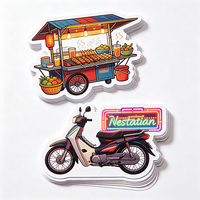 Autocollants Haoxuan pour marché nocturne, en vinyle PVC blanc, effet néon, pour stand alimentaire, snack, moto, graphiques brillants, imperméables, découpés à la forme