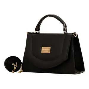 Bolso Bandolera Moderno Vintage con Patrón de Lichee Negro, Cierre de Cremallera Impermeable, Correa Única, Bolso de Hombro para Mujer, Primavera Verano - Product Image 3