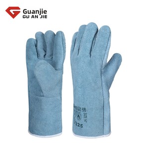 Gants <span class=keywords><strong>de</strong></span> soudage électriques épais à deux couches Jun Yu 7225 (35CM) - Polyester et coton mélangés - Product Image 5