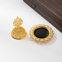 Porte-Encens en Métal Doré Multi-Styles, Décoration Arabe pour Maison à Usage Religieux, pour Brûleur d'Encens du Moyen-Orient