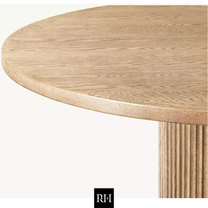 BYRON ROUND Dining <b>Table</b> RH Style furniture <b>Solid</b> <b>Wood</b> Dining <b>Table</b> - Modern Indoor Furniture for Kitchen & Living Room - Product Image 2
