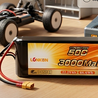 Batterie LiPo LongKun 6S 22.2V 3000mAh 50C à décharge rapide pour voiture RC, camion de course, batterie lithium polymère rechargeable OEM
