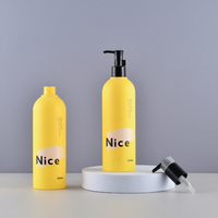 Bouteille de shampooing ronde en plastique vide avec bouchon à vis, personnalisable en usine, en promotion