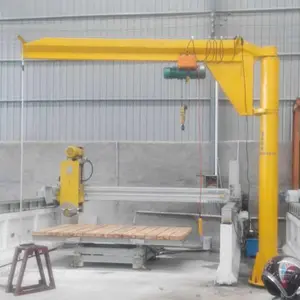 Column Mounted Floor Pedestal Movable Slewing Pillar Cantilever Arm Jib Crane With Hoist