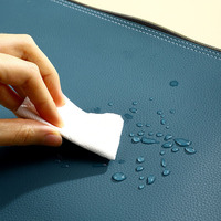 Carpeta Portadocumentos de Cuero PU Azul Marino, Tamaño Carta A4, con Logotipo Personalizado, Organizador de Documentos, Portafolio con Cierre