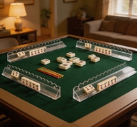 Règle de Mahjong en acrylique de 5 mm à motif coquille d'oiseau, outil de tri, support de cartes pour 4 joueurs, fabriqué à Guangdong