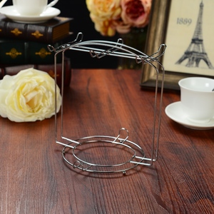 Chất lượng cao bạc kim loại treo cốc chủ cà phê Mug hiển thị giá khô lưu trữ <span class=keywords><strong>Tea</strong></span> Cup saucer là viết tắt của nhà khách sạn - Product Image 3