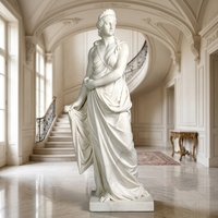 Statue personnalisée de Diane/Artemise en marbre blanc sculpté à la main - Sculpture de déesse néoclassique sur mesure pour les propriétés et jardins de luxe