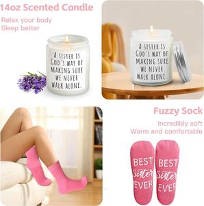 Ideas de Set de Regalo de Cumpleaños para Hermanas y Amigas con Vela Aromática, Plato para Joyas, Bolsa de Maquillaje, Canasta de Regalo de Navidad Única para Hermanas - Product Image 3
