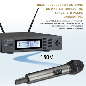 Portable UHF 4 Channel Karaoke Wireless Microphone <strong>Microfone</strong> De Lapela Sem Fio Profissional for Singing/Speech/Recording - Product Image 3