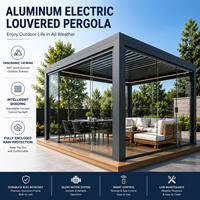Pergola en aluminium robuste, design luxueux, éclairage LED, résistante aux intempéries, capteur de pluie, télécommande, résistante au vent, livraison rapide, OEM