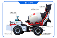 Camion malaxeur à béton autochargeur pour chantier, malaxeur à béton mobile avec cabine montée à l'arrière