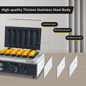 Máy làm xúc xích ngô thương mại, lớp phủ chống dính, 1500 Watt, máy làm xúc xích hoàn hảo, máy nướng bánh mì với máy làm đồ ăn nhẹ chống dính - Product Image 6