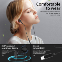 Lenovo-écouteurs filaires avec aspiration magnétique, casque d'écoute avec fil, type c, semi-intra-auriculaires, réduction du bruit, avec microphone, pour Google Samsung, Sony et Huawei