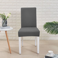Housse de protection élastique pour chaise de salle à manger, nouveau design, couleur unie, 100% imperméable, très mince, amovible et lavable
