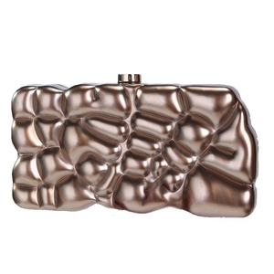 Sac de soirée irrégulier en acrylique pour femme, pochette de mariage en forme de coquille, sac à main marbré pour rendez-vous et shopping avec chaîne détachable - Product Image 3