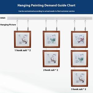 Galerie moderne Exposition Photo Suspension <span class=keywords><strong>Rail</strong></span> Fente Réglable Guide Calligraphie Crochet Moulures pour Tenture Murale - Product Image 3