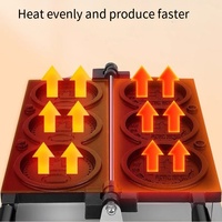 Nouvelle Gaufrier électrique en acier inoxydable de 10 Yens, 6 plaques chauffantes, pour usage commercial (USA, Japon, Thaïlande, Corée, Arabie)