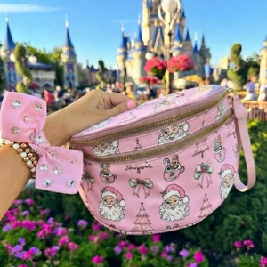 Borsa a <span class=keywords><strong>Tracolla</strong></span> Invernale da <span class=keywords><strong>Donna</strong></span> con Motivo Babbo Natale, Impermeabile in Poliestere, <span class=keywords><strong>Marsupio</strong></span> Portatile Monocolore - Product Image 1