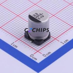 ตัวเก็บประจุอิเล็กโทรไลต์อะลูมิเนียมแบบ SMD รุ่น EEEHA1H330AP, ขนาด D8xL10.2 มม. 33uF 20% 50V 91mA-120Hz - Product Image 1