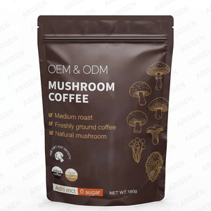 6 hongos en polvo Lions Mane Cordyceps cola de pavo Reishi mezcla Arabica hongo instantáneo café grado alimenticio corteza salvaje 1kg - Product Image 1