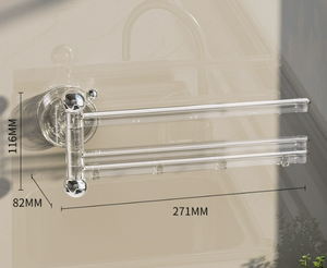 Support de rangement mural rotatif moderne-Organisateur à <span class=keywords><strong>ventouse</strong></span> réglable multipolaire, étagère de cuisine et de salon sans perçage - Product Image 3