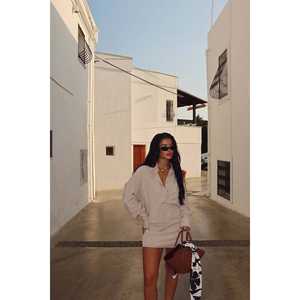 Tenues Leda beige pour l'été, haut à bretelles rayé ample en coton tricoté, style décontracté, club, bureau, tailles XL et 2XL - Product Image 1