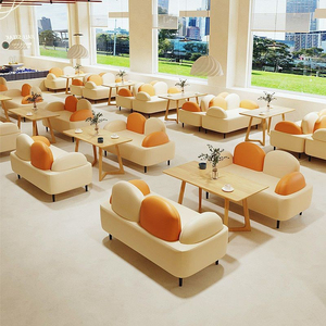Meubles de <span class=keywords><strong>restaurant</strong></span> en bois modernes, canapé de banquette, usage commercial pour cafés, librairies, bibliothèques, durables, respectueux de l'environnement, faciles à nettoyer - Product Image 1